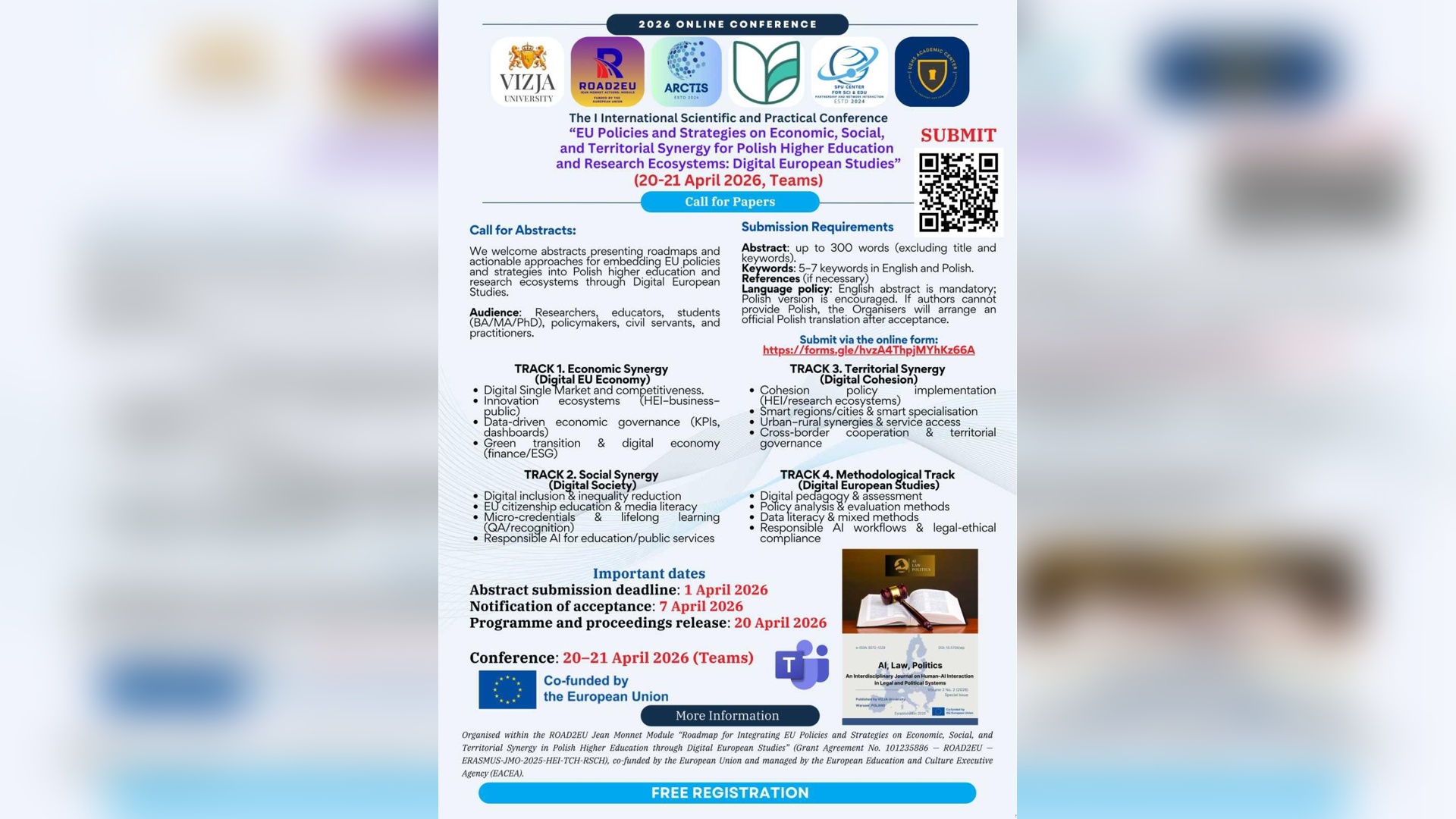 І Міжнародна науково-практична конференція «EU Policies and Strategies on Economic, Social, and Territorial Synergy for Polish Higher Education and Research Ecosystems: Digital European Studies»